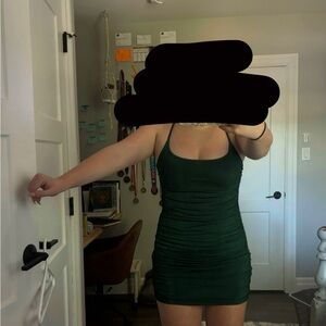 Lucy in the Sky Dark Green Mini Dress
